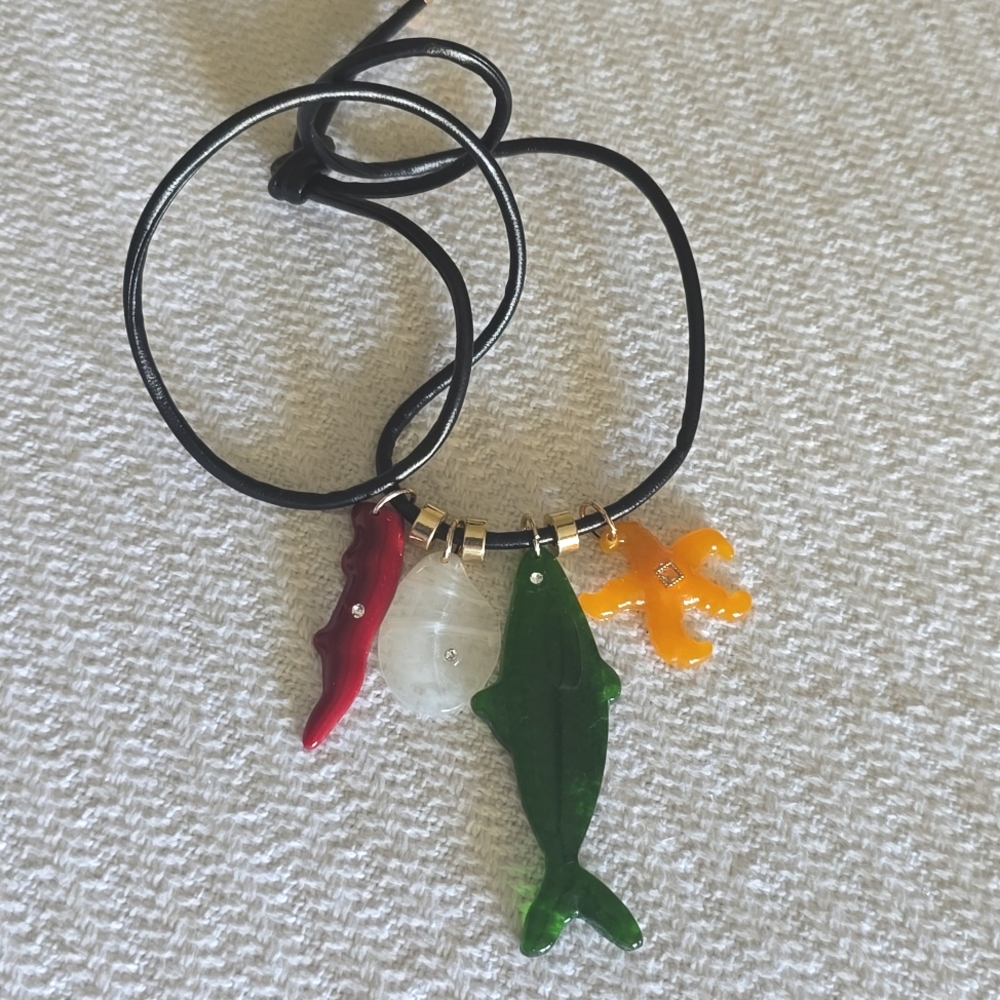 Colorful Fish Pendant Necklace - Picture 3 of 4